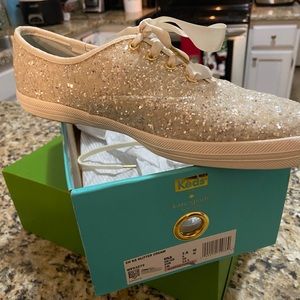Kate Spade for Keds Cream Glitter Wedding Shoe